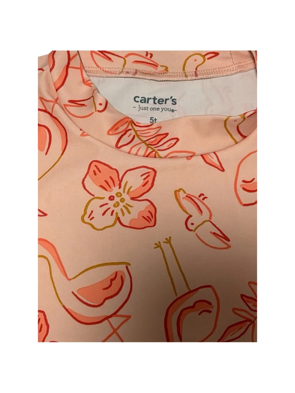 Carter’s Just One You Girls 2 Piece Flamingo Floral Swimsuit Pink 5T